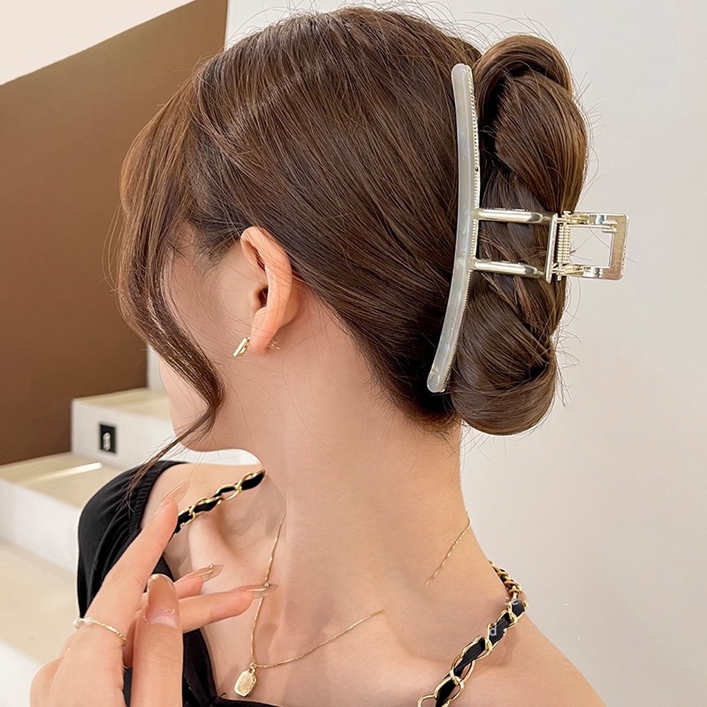 Kẹp Tóc Lớn 13cm Bằng Hợp Kim Họa Tiết Axit acetic Giúp Cố Định Tóc Sau