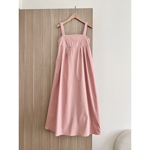 Đầm midi 2 dây bảng (ảnh thật/ có sẵn)