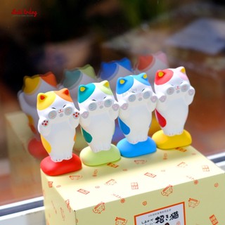 Mèo tabby gốm 10cm mặt dẹt 3 màu - hãng ryukodo