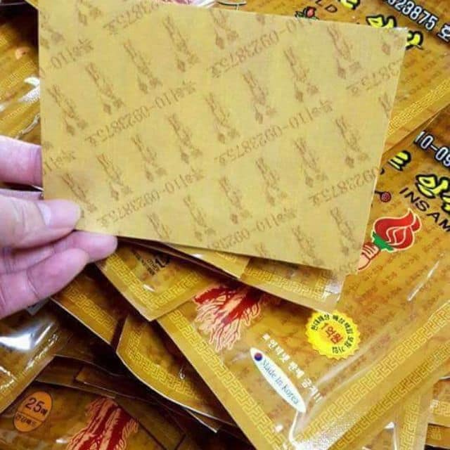 Combo 5 gói cao dán nóng sâm màu vàng Hàn Quốc