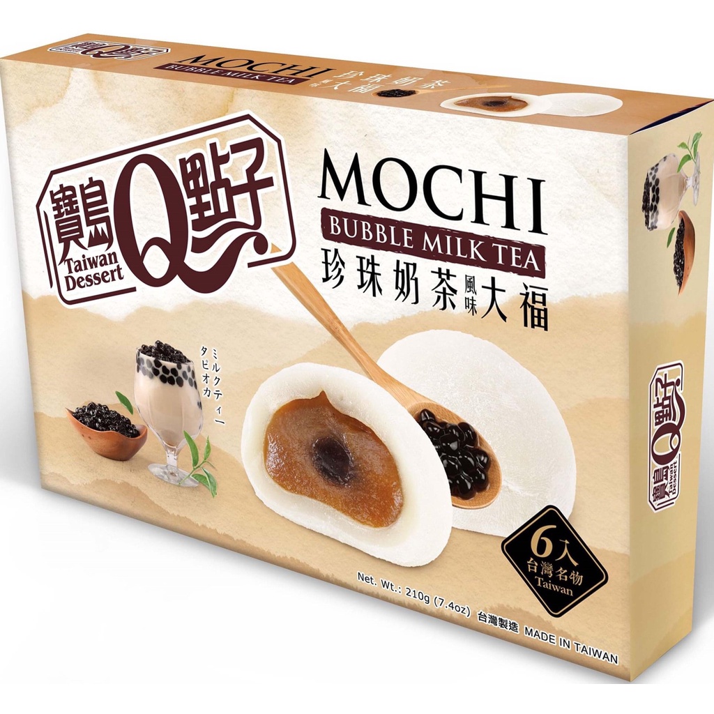 Bánh Mochi Đài Loan 210g Trà Xanh/ Đậu đỏ/ Mè đen/ Khoai môn / Đậu phộng/ Trà sữa trân châu - Japane