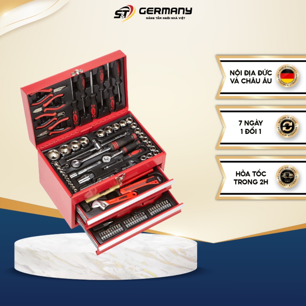 Bộ Dụng Cụ Cơ Khí Mannesmann M29066 155 Món, Bộ Đồ Nghề Đa Năng, Hộp Dụng Cụ Sửa Chữa Nội Địa Đức | GermanySnT 530003