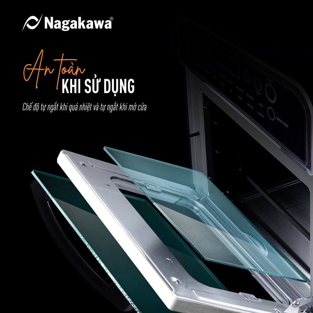 Lò Chiên Không Dầu Nagakawa NAG3308,Dung Tích 16L, Công Suất 1600W, Bảo Hành Chính Hãng 12 Tháng
