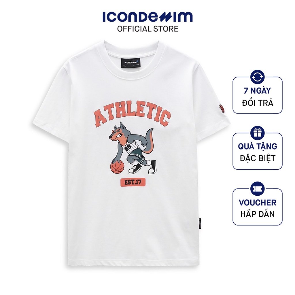 Áo Thun Unisex Cổ Tròn ICONDENIM Form Dày Dặn Athletic Wolf ATID0164