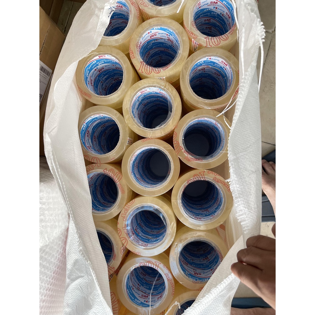 CÂY 6 CUỘN BĂNG KEO DÁN THÙNG OPP TRONG SUỐT 1.2KG NANO 5M TAPE ĐỘ DÀY 50MIC 48MMX100YDS Ducthanhshop