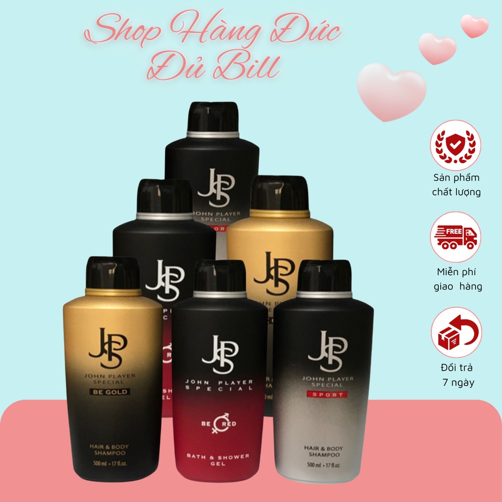 Sữa Tắm Gội Hương Nước Hoa JPS (2 In 1) Hàng Đức - John Player Special Dành Cho Nam