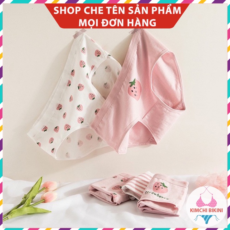 Quần lót nữ cotton cạp to dễ thương KIMCHIBIKINI chip siêu đẹp khử mùi mềm mại thoáng mát QL028
