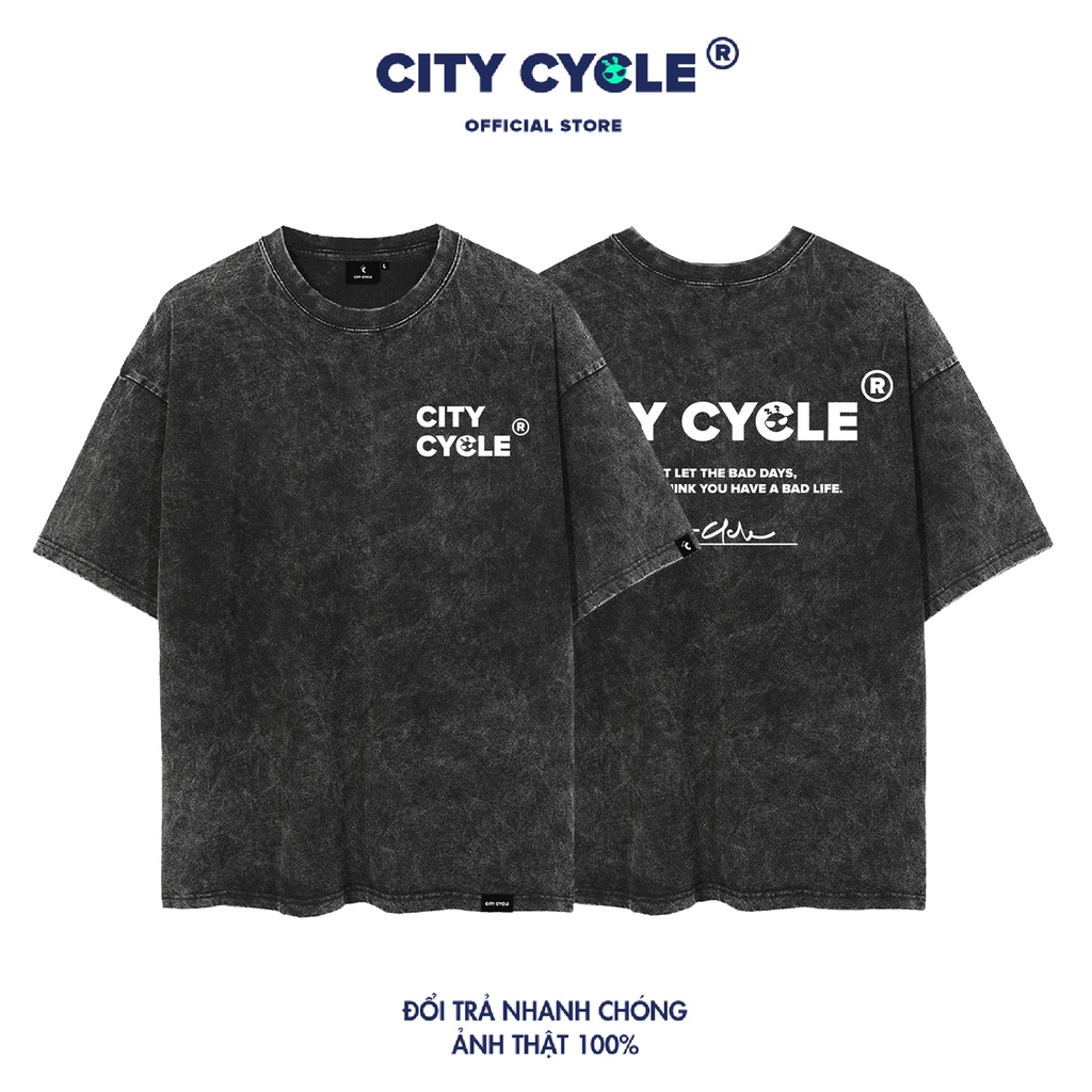 Áo thun local brand Acid Bad Days City Cycle oversize cotton unisex in hình