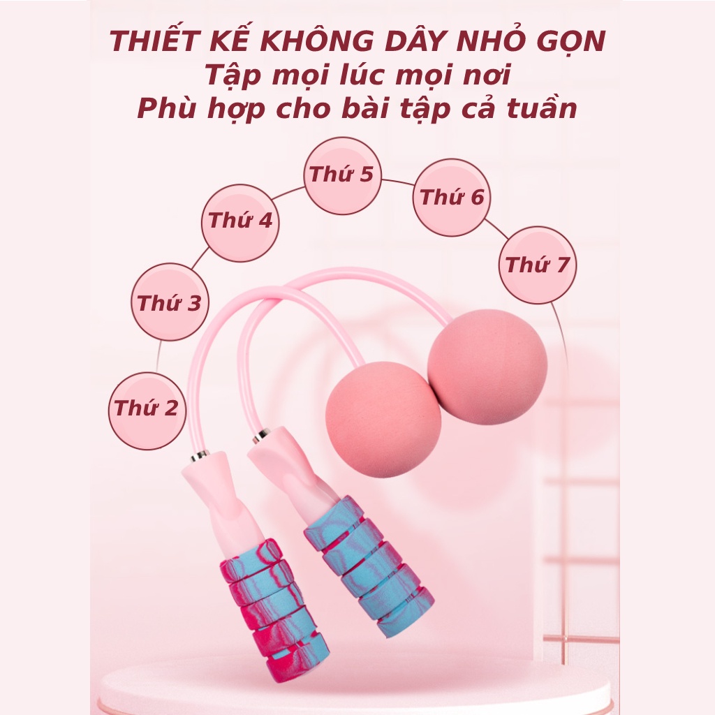 Dây nhảy tập thể dục, không dây, bóng tròn đường kính 7cm
