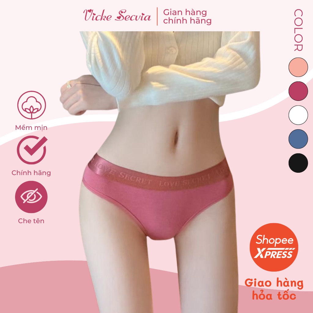 Quần lót nữ VICKE SECVIA chất thun cotton co giãn cao cấp mềm mịn, đáy 100% cotton kháng khuẩn thấm hút mồ hôi 1816