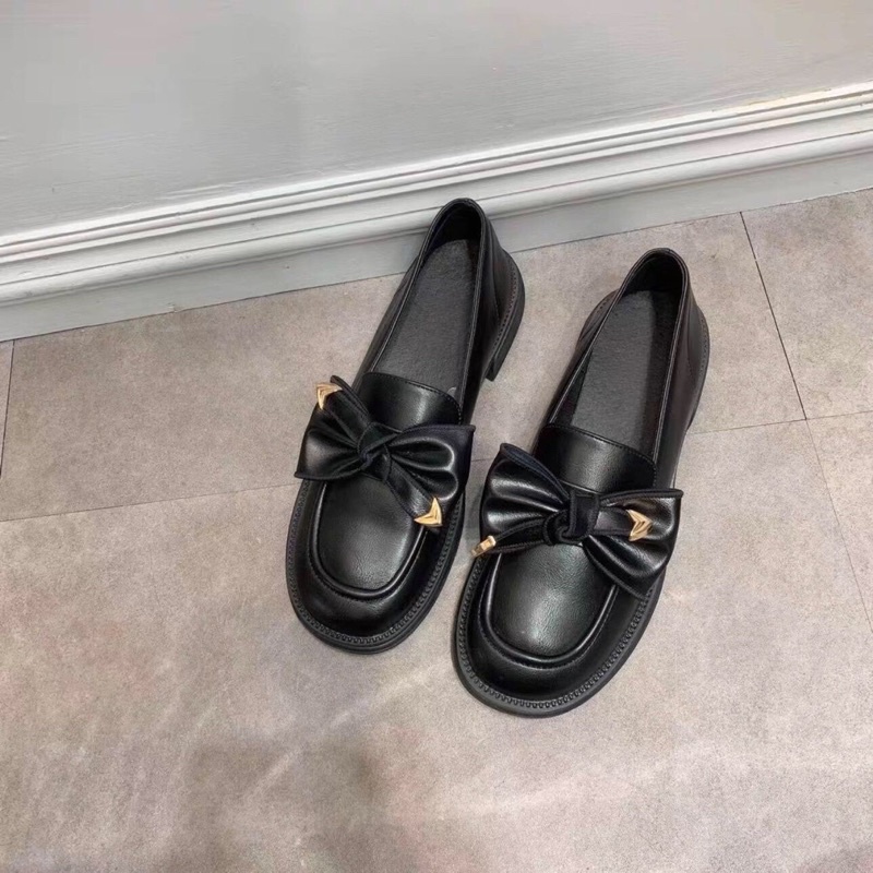 Giày moca nơ da mềm - Bunny Shoes