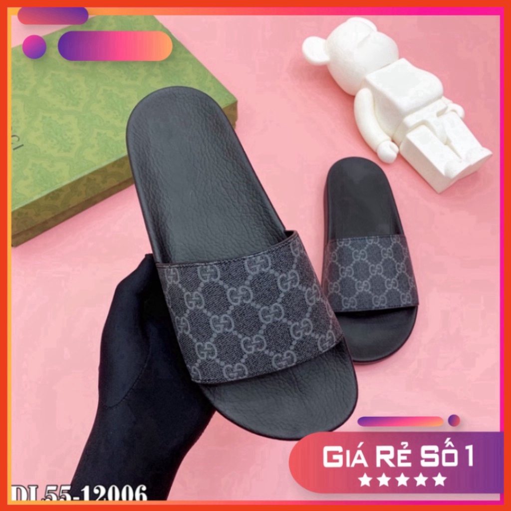 Dép nam quai da hoạ tiết vân dập nổi vàng -T030 Rẻ Nhất Shopeee Xmenshop Xmenshop3