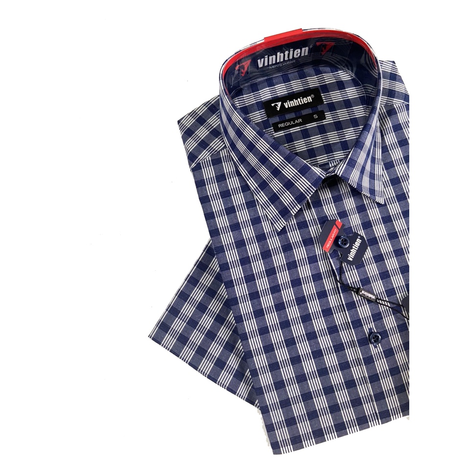 Áo Sơ Mi Ngắn Tay Dáng Trung Tuổi Họa Tiết Caro G435