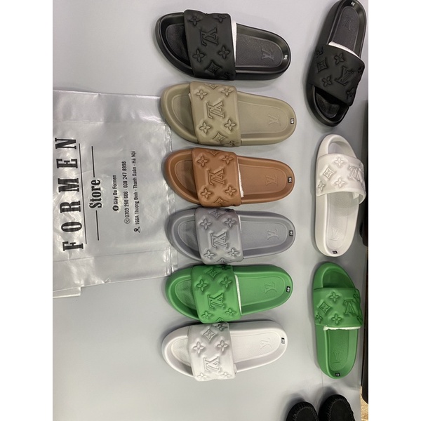 Dép lê LV cao su đúc nam 2023 phiên bản đế và quai cao cấp form gọn chân