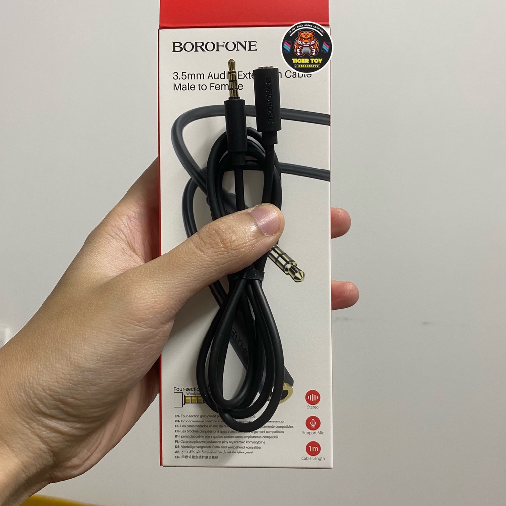 Dây cáp nối dài cho tai nghe loại xịn chân cắm 3.5mm dài 1m
