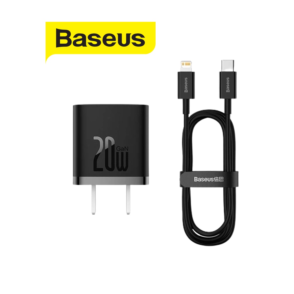 Bộ Sạc Nhanh Baseus PD20w GaN5 Fast Charger 1C Type-C dùng cho Samsung/11/12/13/14promax , chân dẹt , dài 1m