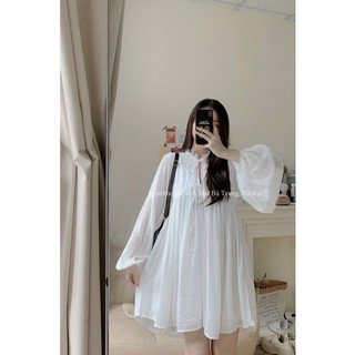 ĐẦM BBD TRẮNG CỔ BÈO TAY BÍ