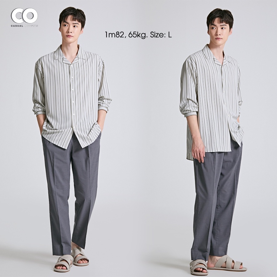 Áo sơ mi tay dài SPAO chất poly thun co giãn thoáng mát - 4 màu