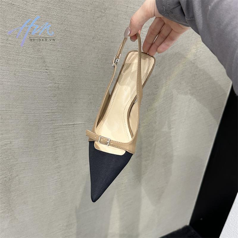 Giày Sandal Hở Ngón Cài Khóa Sau Lưng Thấp Thời Trang Xuân Hè 2023