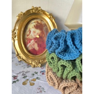 Scrunchies len handmade siêu vintage