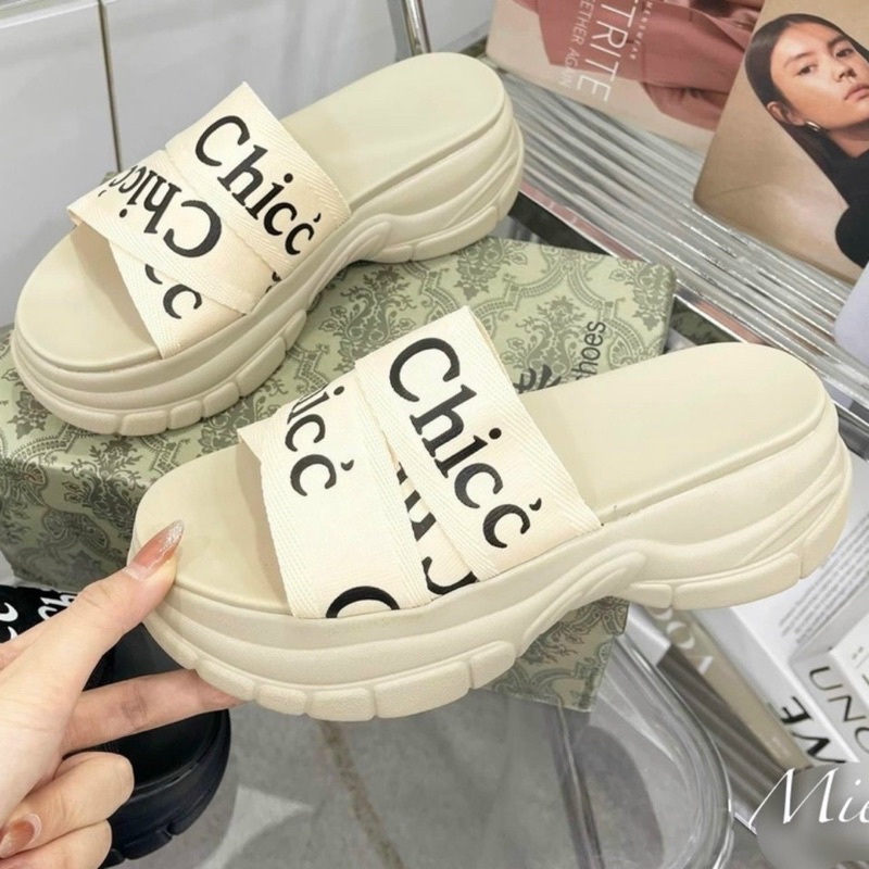 Dép nữ  quai ngang bánh mì nâng đế 6f siêu hack dáng- zinzin868