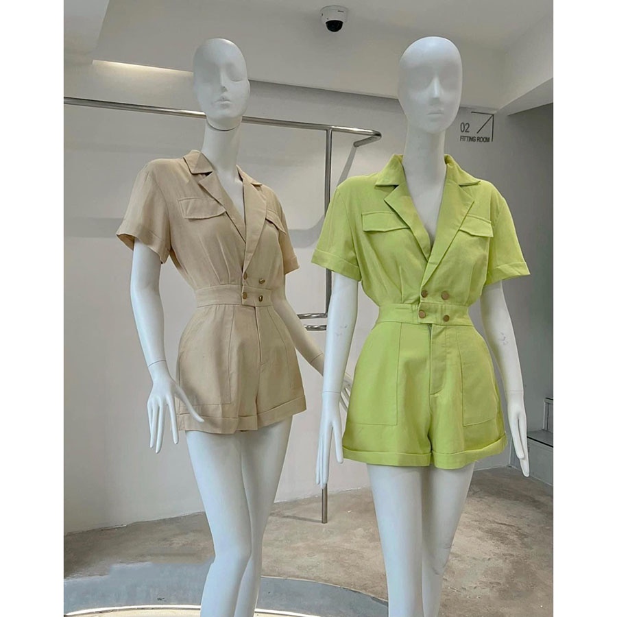 Jumpsuit Short Cổ Vest Tay Ngắn Hàng Quảng Châu JS0017 - Lolla Fashion