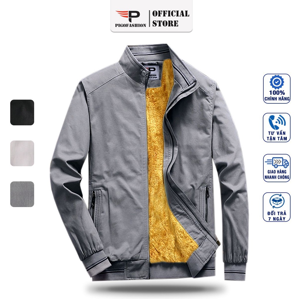Áo khoác kaki lót lông dày dặn giữ ấm, viền bo thun giữ dáng SPMAKK21 PigoFashion
