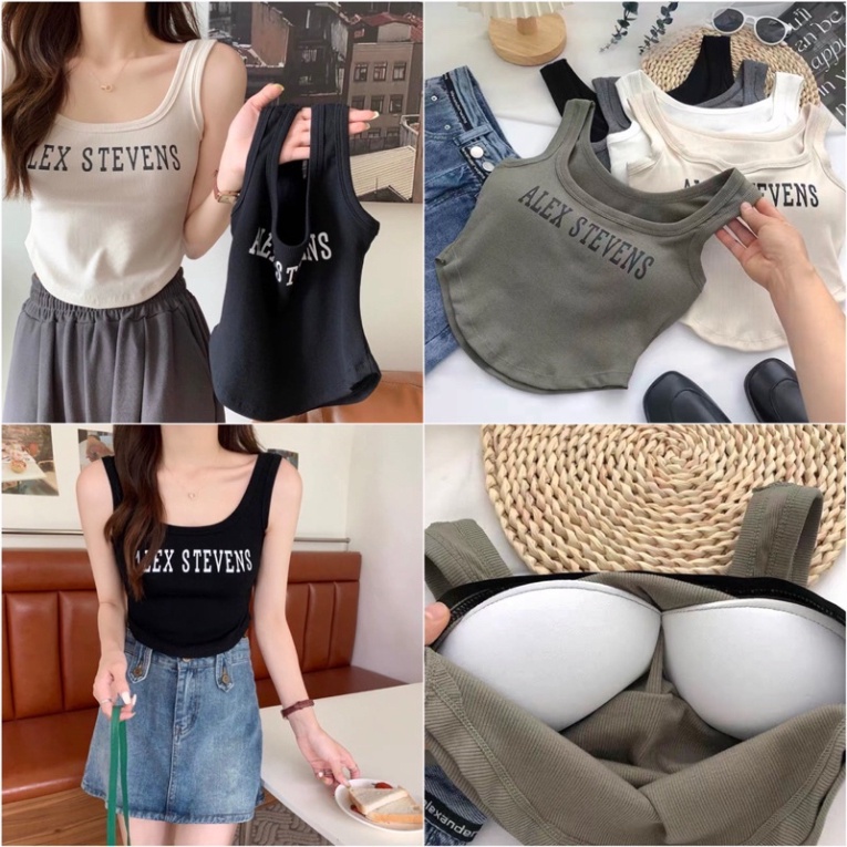 Áo Bra Nữ 2 Dây Bản To Dáng Lửng - áo 3 lỗ mềm có đệm Vạt Tròn Có Đệm Ngực Trend Mới nội y xanh - chất mát