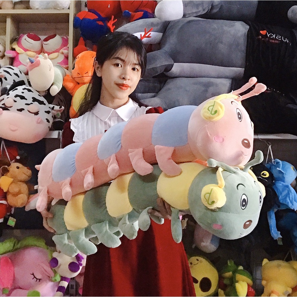 Gấu Bông Con Sâu Róm Siu Đáng iu Size 90cm - Gối Ôm Hình Thú Nhồi Bông Cho Bé Và Tặng Bạn Gái