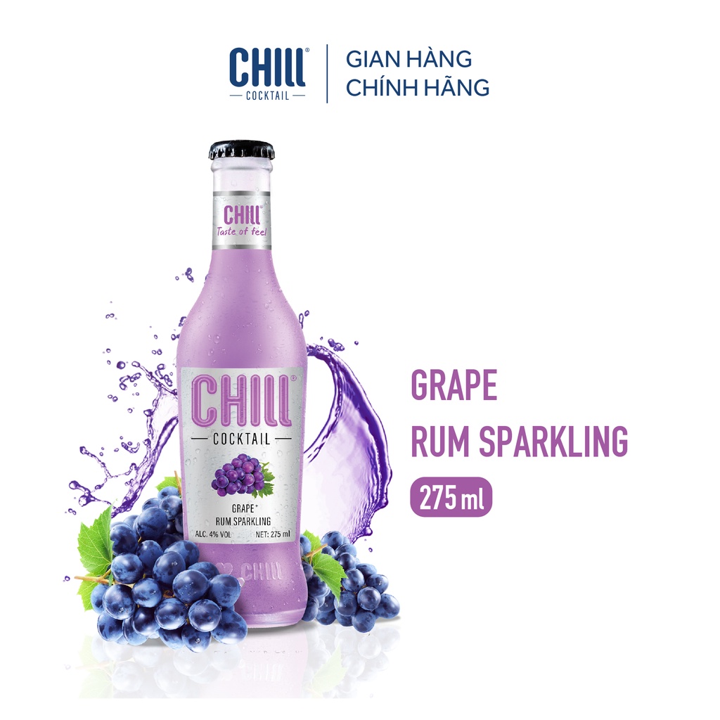 Thùng 6 chai Chill Cocktail mix vị 275ml/chai