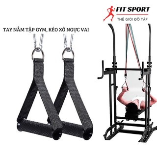 Tay nắm kéo xô tập Gym cao cấp bằng nhựa ABS -Tay nắm chữ D kéo vai đôi hẹp, tay cầm móc tập gym tại nhà