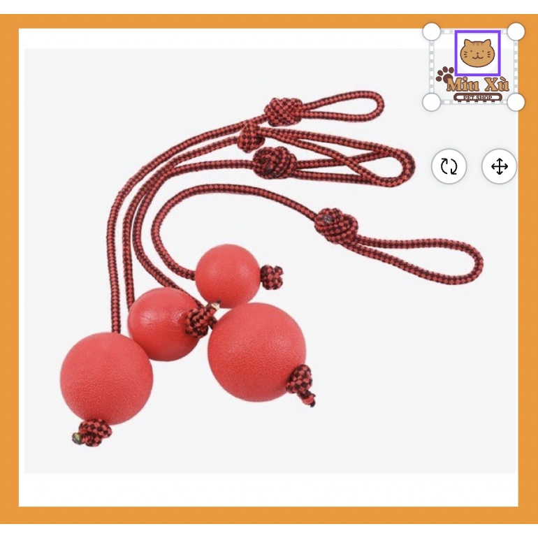 Bóng Cao Su Đặc Ruột Đính Dây Thừng Đồ Chơi Nhai Gặm, Huấn Luyện Cho Chó
