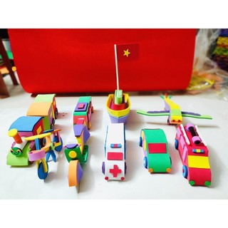 9 Phương tiện giao thông bằng xốp - đồ chơi mầm non