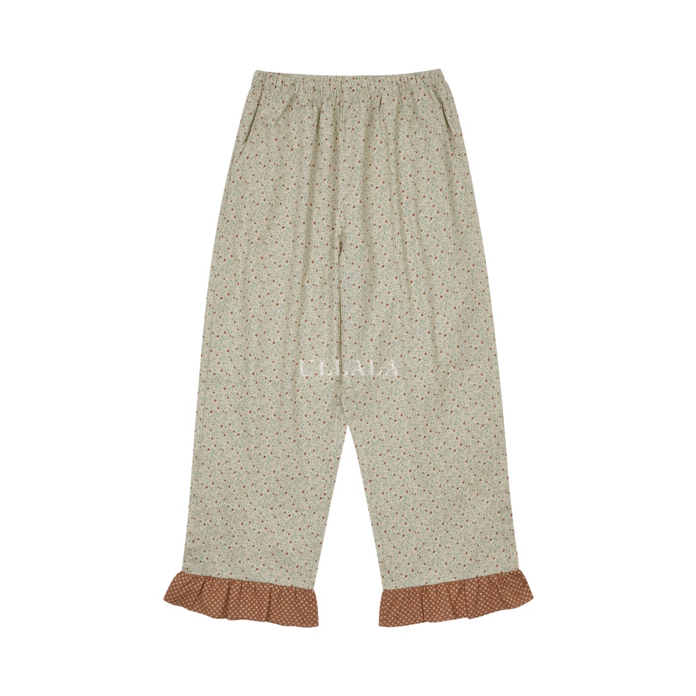 Set ngủ tay dài #Ullala hoa nhí túi cam