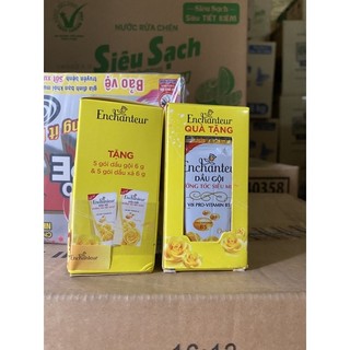 Combo 5 gói dầu gội + 5 gói dầu xã enchanteur