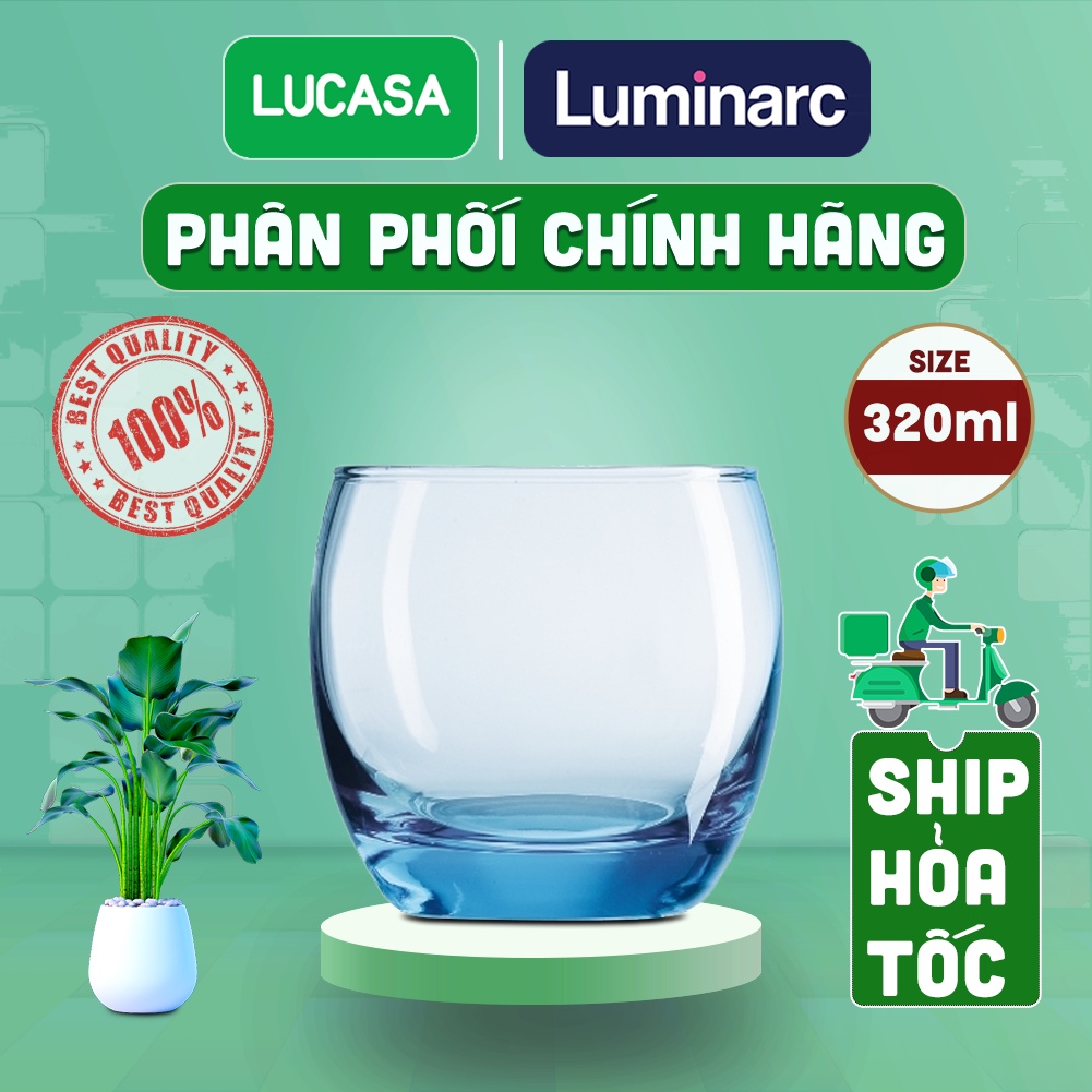 Bộ 6 Ly Thủy Tinh Luminarc Salto Blue 320ml - Loại Thấp BOL1584 | Phân Phối Chính Hãng