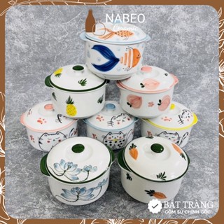  Âu Sứ Có Nắp Đựng Chè Chưng Yến Thố Cơm cho bé ăn dặm Dung tích 600ml - Gốm Sứ Bát Tràng. 