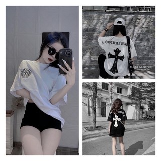 Áo phông chữ thập in 2 mặt. áo thun nam nữ in hình chữ thập form rộng unisex.