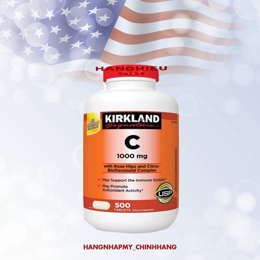 Viên Uống Bổ Sung Vitamin C Kirkland Signature Vitamin C 1000Mg Hộp 500 Viên