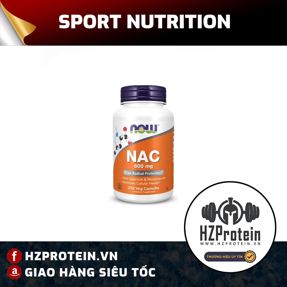 NOW NAC 600MG - VIÊN UỐNG GIẢI ĐỘC GAN, HẠ MEN GAN, BẢO VỆ PHỔI, HỆ HÔ HẤP