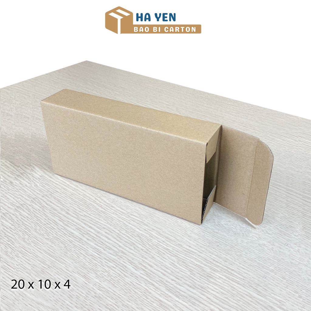 20 x 10 x 4 cm - Combo 100 hộp carton nắp gập 20x10x4 cm đóng hàng
