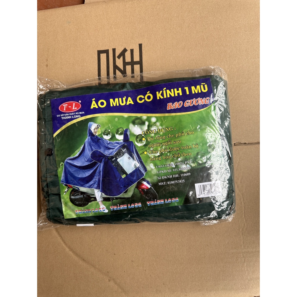 Áo mưa phản quang 1 và 2 đầu có kính che mặt , áo mưa có bao chụp gương size 1m70 TRENDS HOUSE