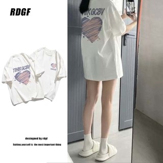  Áo thun RDGF dáng rộng in hình trái tim thời trang mùa hè chính hãng 