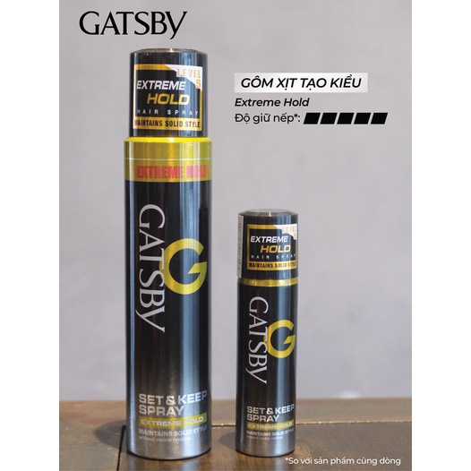 Gôm keo xịt tóc Gatsby Extreme Hold 66ml giữ nếp tốt nhỏ gọn tiện dụng quan trọng là chính hãng uy tín cao