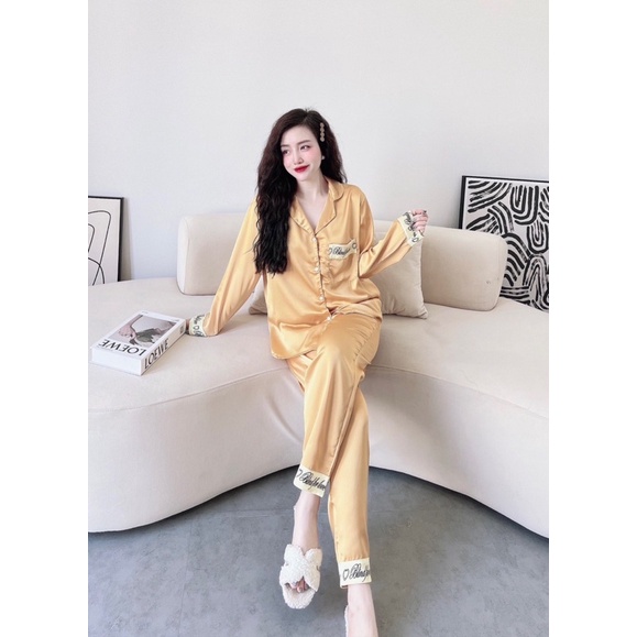 Đồ bộ quần dài tay dài lụa Nhật cao cấp - Aki House Pijama Big Size