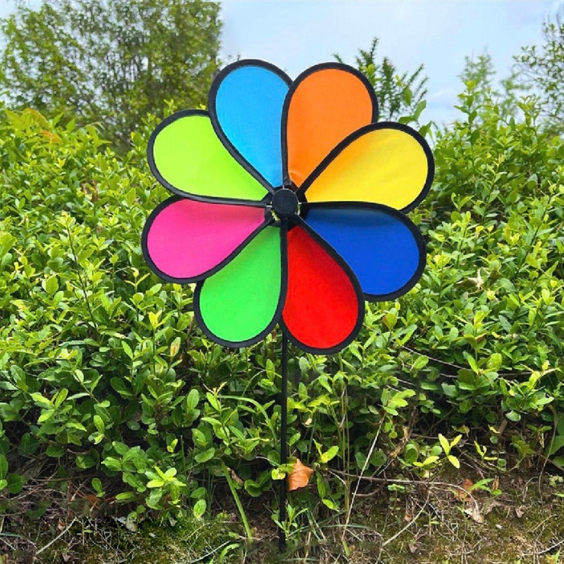 Chong chóng cây 8 cánh nhiều màu- Chong chóng trang trí- Chong chóng mầm non