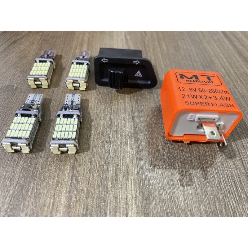Combo Haza + 4 Bóng T15 Siêu Sáng Gắn Wave A 50/100/110, Wiiner, blade, rsx 110, Rs100....