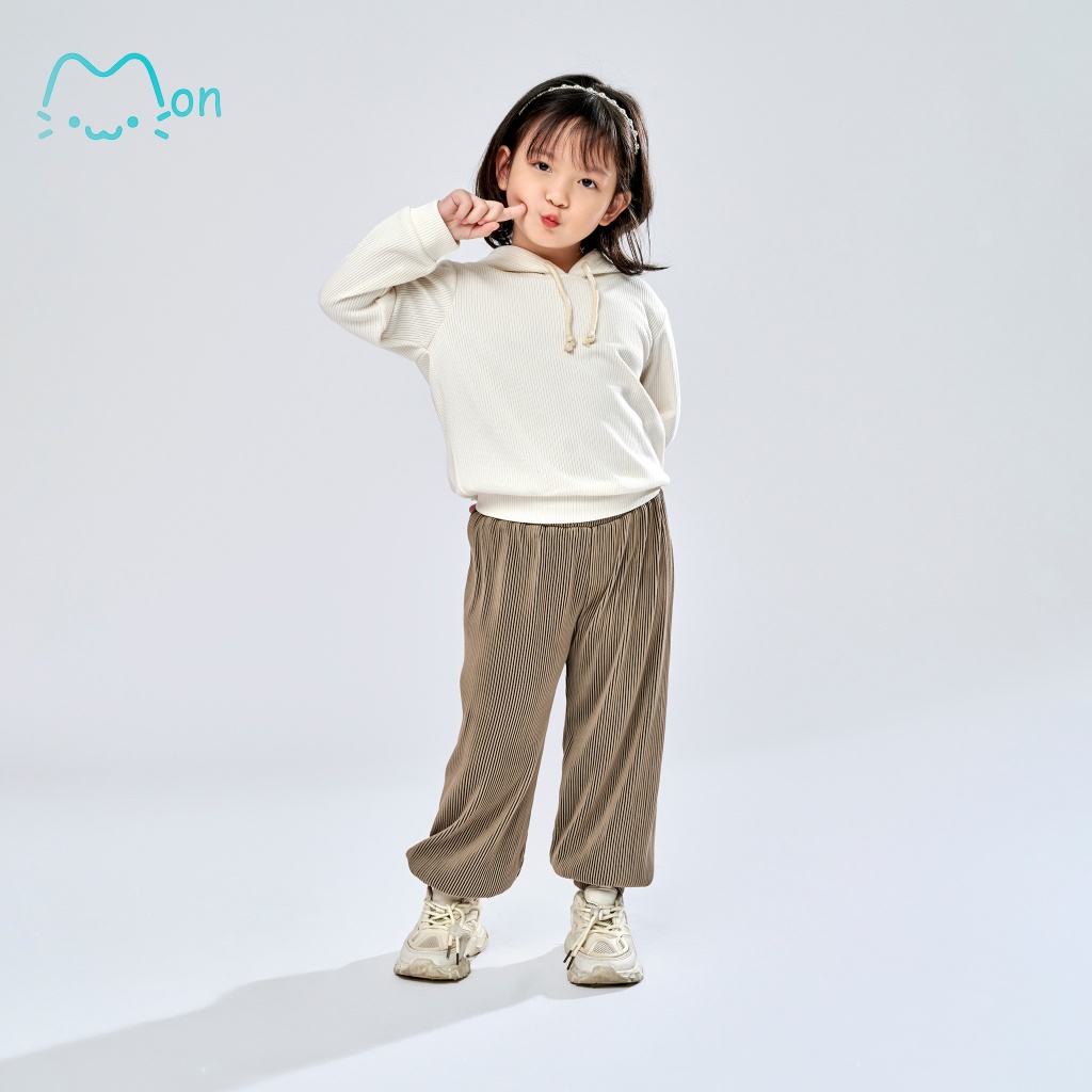 Quần jogger dài bo gấu cho bé gái chất thun gân cao cấp, sang chảnh, sành điệu bé gái MonBabies QXG22W07