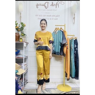 Bộ mặc nhà trung niên sang trọng chất lụa cao cấp