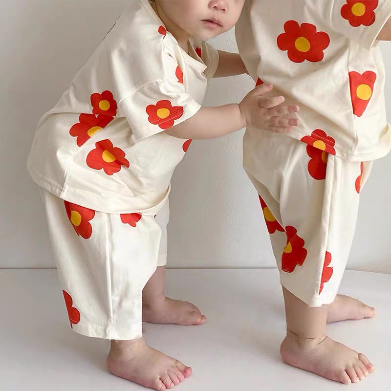 Bộ Quần Áo Cộc Tay Trẻ Em Cho Bé Trai Và Bé Gái Hình Hoa Quả Heri Kids